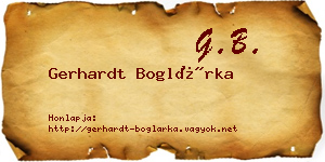 Gerhardt Boglárka névjegykártya